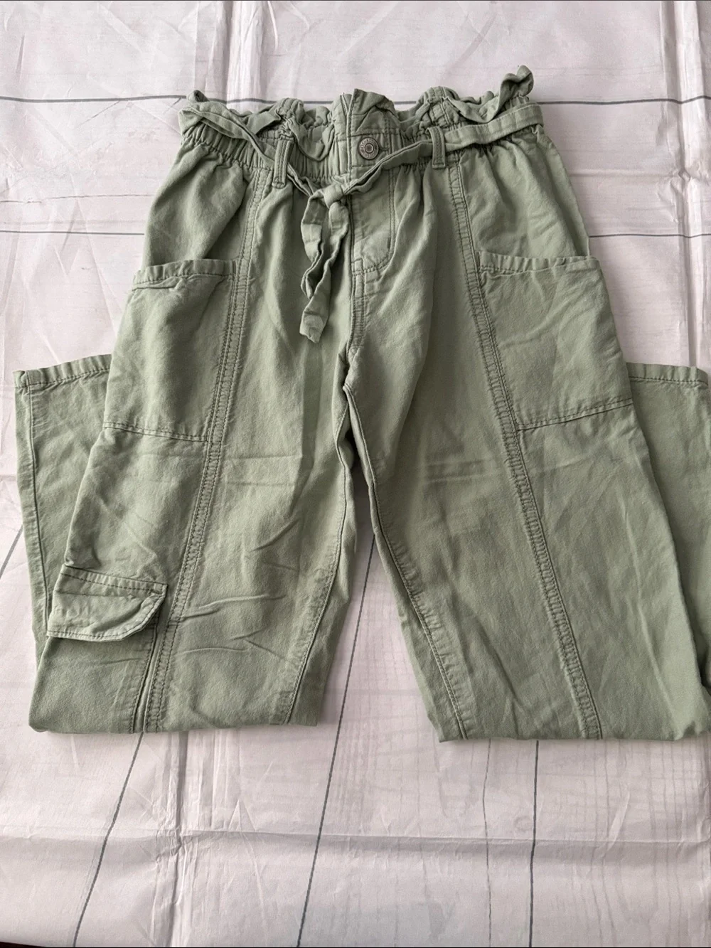 OshKosh B'gosh Sage Green Paperbag Cargo Pants